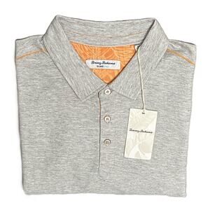 Tommy Bahama Polo Shirt Men's 3XL Island Zone Pima Cotton Gray Heather NEW